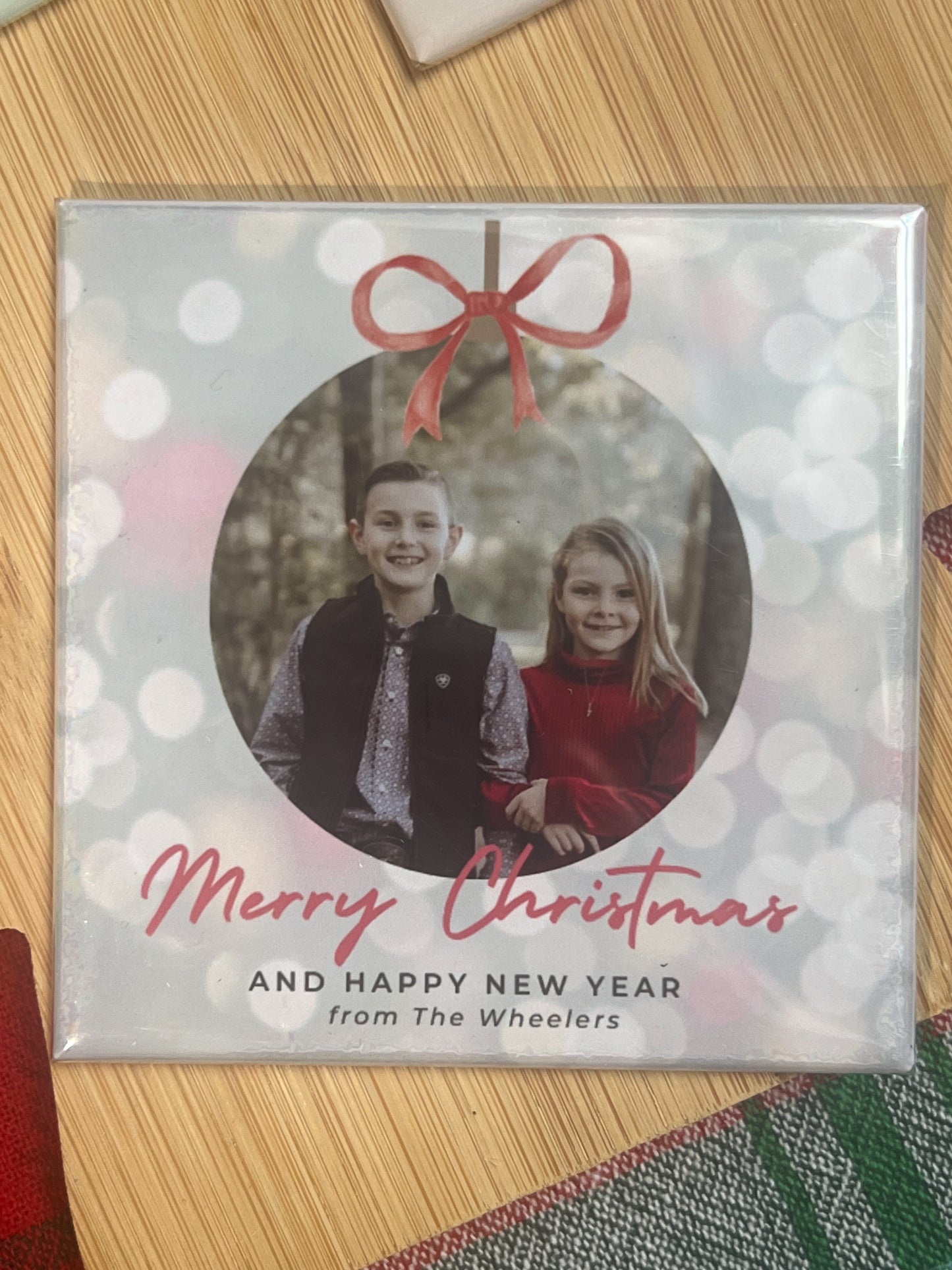 Personalized Christmas Photo Magnets | Custom 3x3 Holiday Fridge Magnets - Handmade Holiday Keepsake
